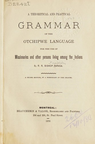 A dictionary of the Otchipwe language