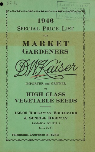 1946 special price list for market gardeners