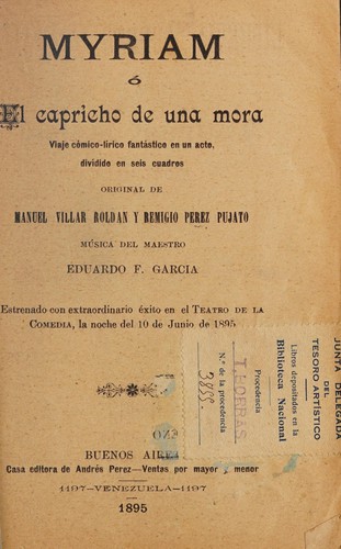 Myriam, o, El capricho de una mora