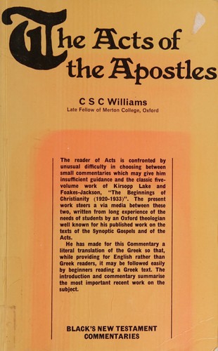 A commentary on the Acts of the Apostles