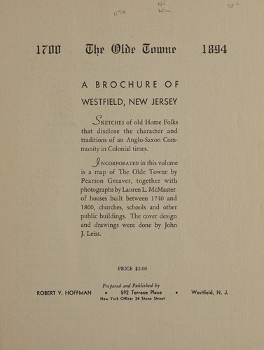 The olde towne, 1700-1894