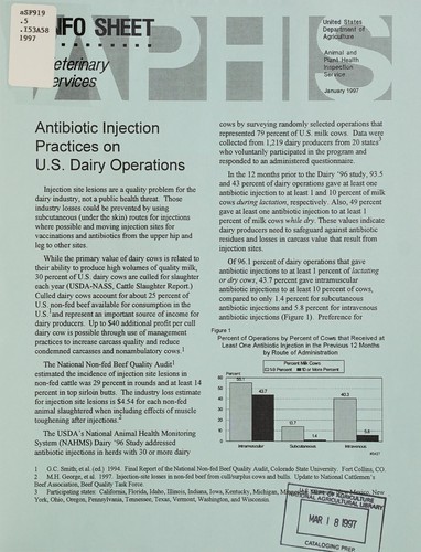 Antibiotic injection practices on U.S. dairy operations