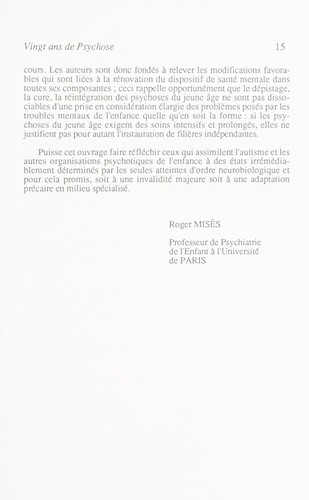 Vingt ans de psychose