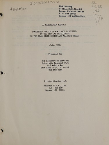 A reclamation manual