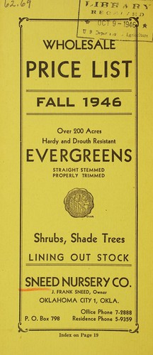 Wholesale price list, fall 1946