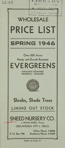 Wholesale price list, spring 1946
