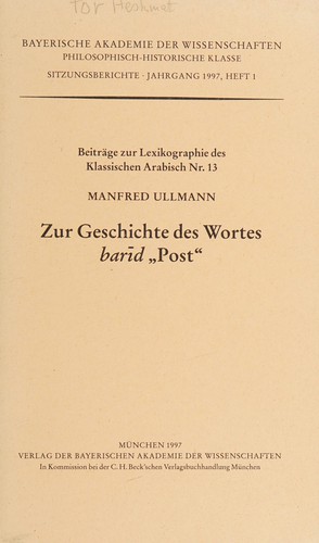 Zur Geschichte des Wortes barīd "Post"