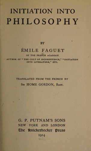 Initiation into philosophy