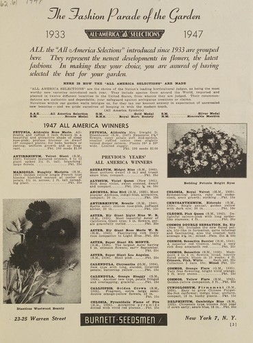The fashion parade of the gardens, All-America selections, 1933-1947
