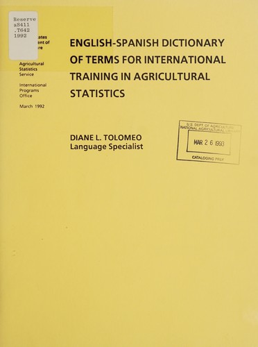 English-Spanish dictionary of terms for international training in agricultural statistics