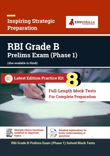 RBI Grade B Prelims Exam  Vol -1 2021 - Preparation Kit of 8 Full-length Mock Test