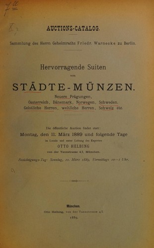 Hervorragende Suiten von Städte-Münzen