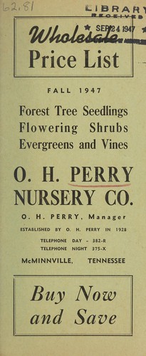 Forest tree seedlings, flowering shrubs, evergreens and vines
