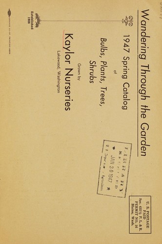 1947 spring catalog of bulbs, plants, trees, shrubs
