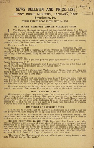 News bulletin and price list, January, 1947