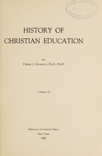 History of Christian education