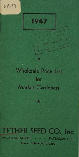 1947 wholesale price list for market gardeners