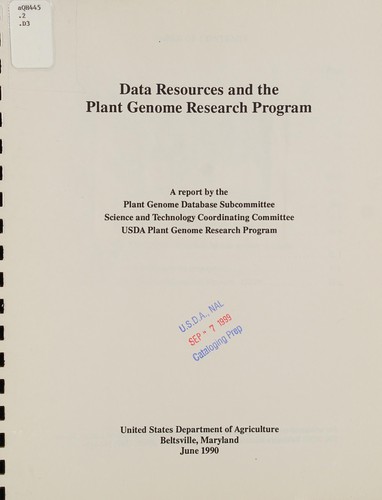 Data resources and the Plant Genome Research Program