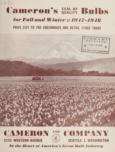 Cameron's seal of quality bulbs for fall and winter, 1947-1948