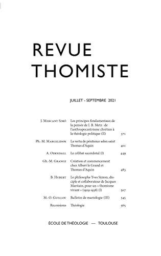 Revue Thomiste - 2021