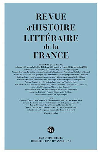 Revue d'Histoire Litteraire de la France