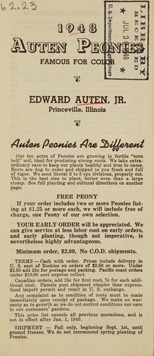 1948 Auten peonies, famous for color