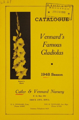 Catalogue Vennard's famous gladiolus