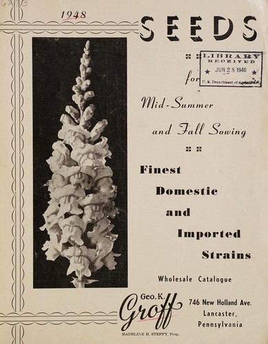 Seeds for mid-summer and fall sowing, 1948