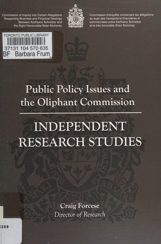 Public policy issues and the Oliphant Commission