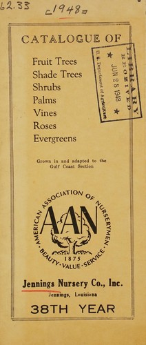 Catalogue of fruit trees, shade trees, shrubs, palms, vines, roses, evergreens