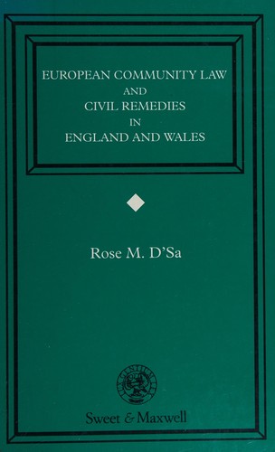 European Community Law and Civil Remedies in England and Wales