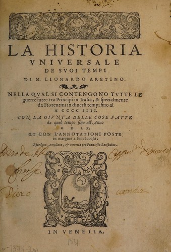 La historia vniversale de svoi tempi