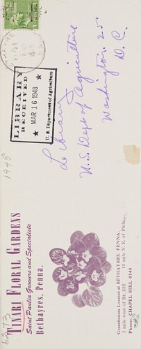 African violet price list, spring, 1948