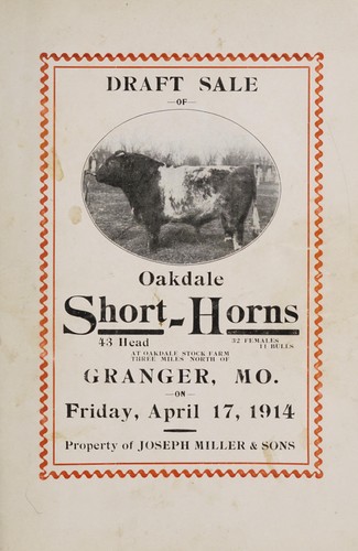 Sale catalog of draft sale of Oakdale short-horns
