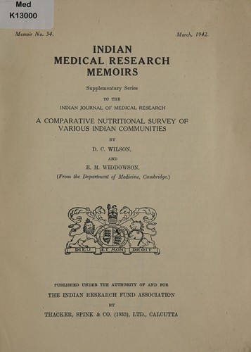 A comparative nutritional survey of various Indian communities