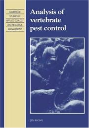 Analysis of Vertebrate Pest Control (Cambridge Studies in Applied Ecology and Resource Management)