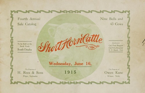 Fourth annual sale of short horn cattle