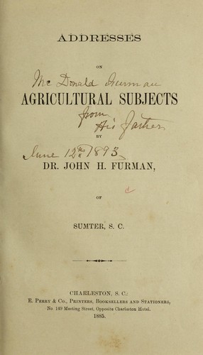 Addresses on agricultural subjects