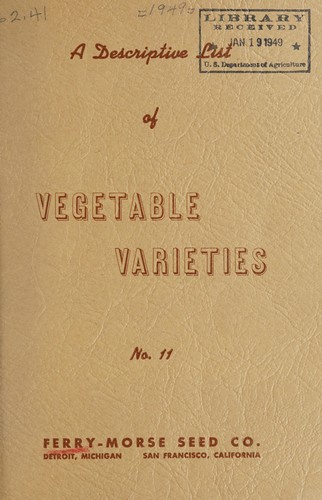 A descriptive list of vegetable varieties