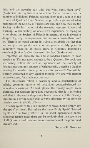 Quakers in the eighties