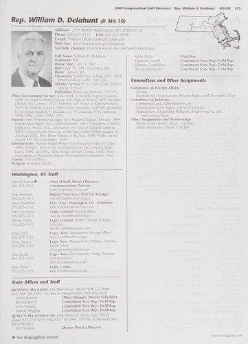 Congressional Staff Directory 2009