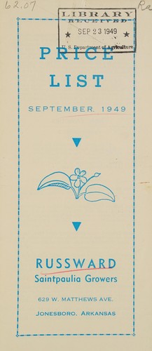 Price list, September 1949