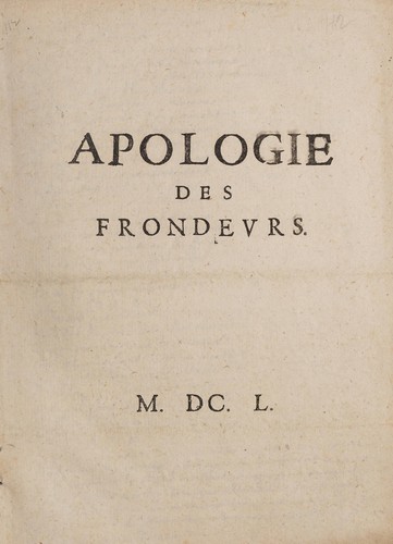 Apologie des frondevrs