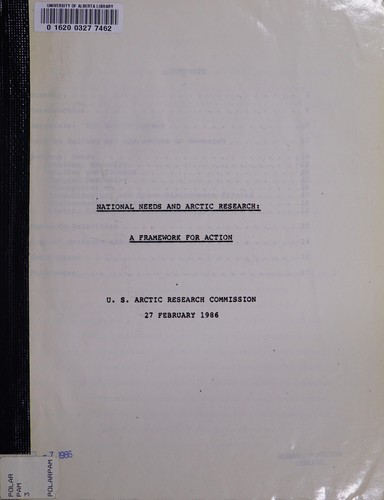 National needs and arctic research