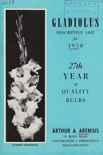 Gladiolus descriptive list for 1950