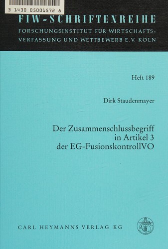 Der Zusammenschlussbegriff in Artikel 3 der EG-FusionskontrollVO