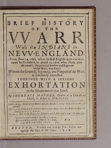 A brief history of the vvarr with the Indians in New-England