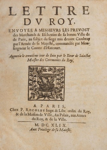 Lettre dv roy