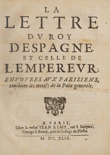 La Lettre dv roy d'Espagne, et celle de l'emperevr