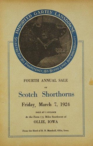Fourth annual sale of Scotch shorthorns